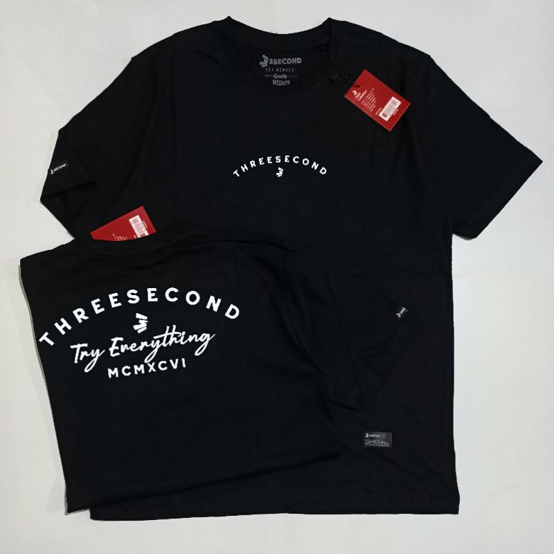 Kaos 3second Fullprint Pria Size M L XL Free Stiker Tshirt Distro Man Basic Threesecond Keren