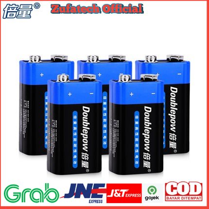 DOUBLEPOW Batu Baterai 9V 6F22 Non-Rechargeable 1 PCS - Black/Blue