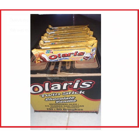 Olaris twin stick Snack | 2 stik dalam satu pack rasa coklat dan vanila murah meriah