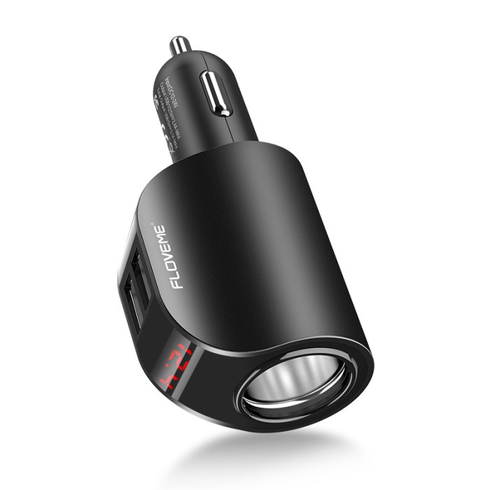 Charger Floveme Dual Usb Car Charger Lighter 5V 3.1A Fast Charging Led Display