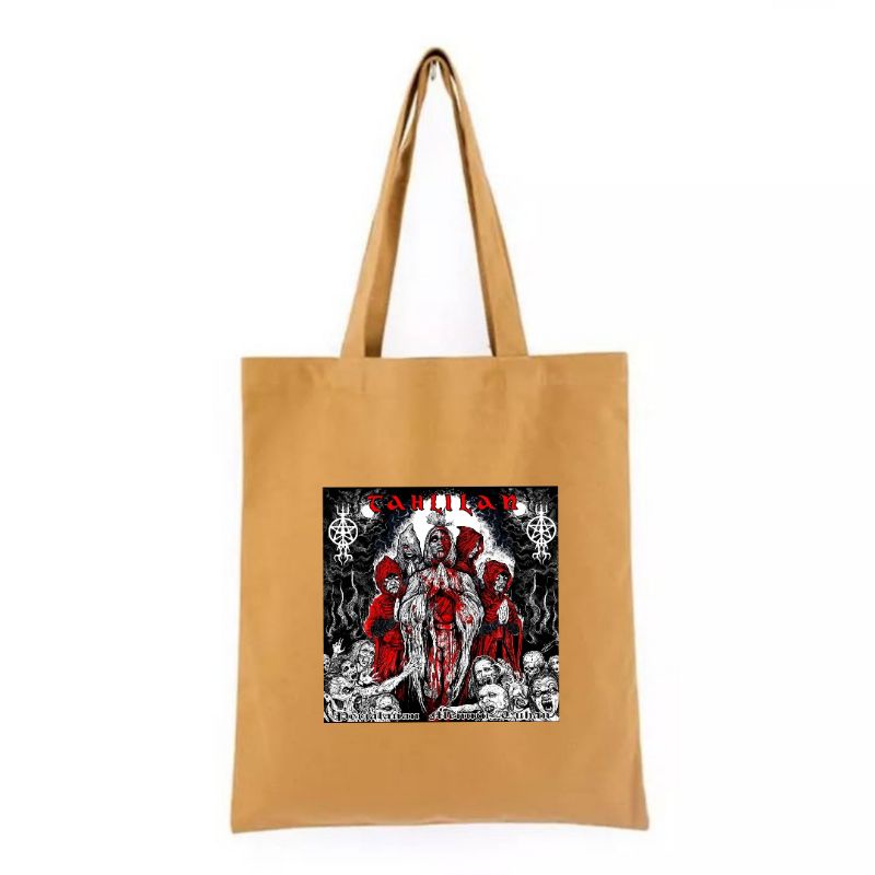 TOTE BAG TOTEBAG KANVAS RESLETING TERMURAH TERLARIS ART COVER ALBUM BAND METAL TAHLILAN SEMI KANVAS TERMURAH