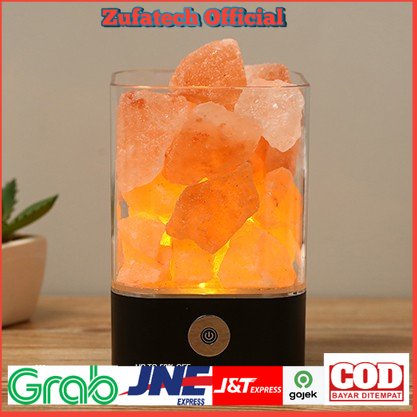 ICOCO Lampu Tidur LED Crystal Salt Lamp of Himalaya Lava Lamp - M4 - Black