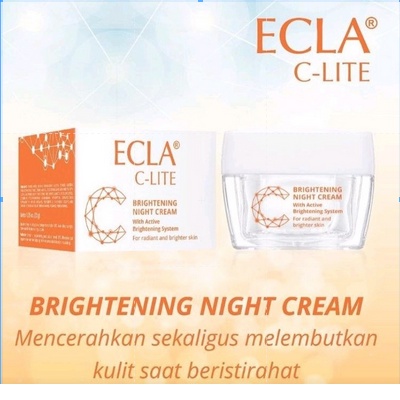 ECLA C-Lite Brightening NIGHT CREAM 30 GR Vitamin C Pemutih Anti Aging Kulit