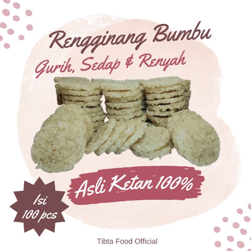 

Kue Rengginang/Rangginang isi 100pcs rasa original siap goreng (renyah,gurih dan enak)