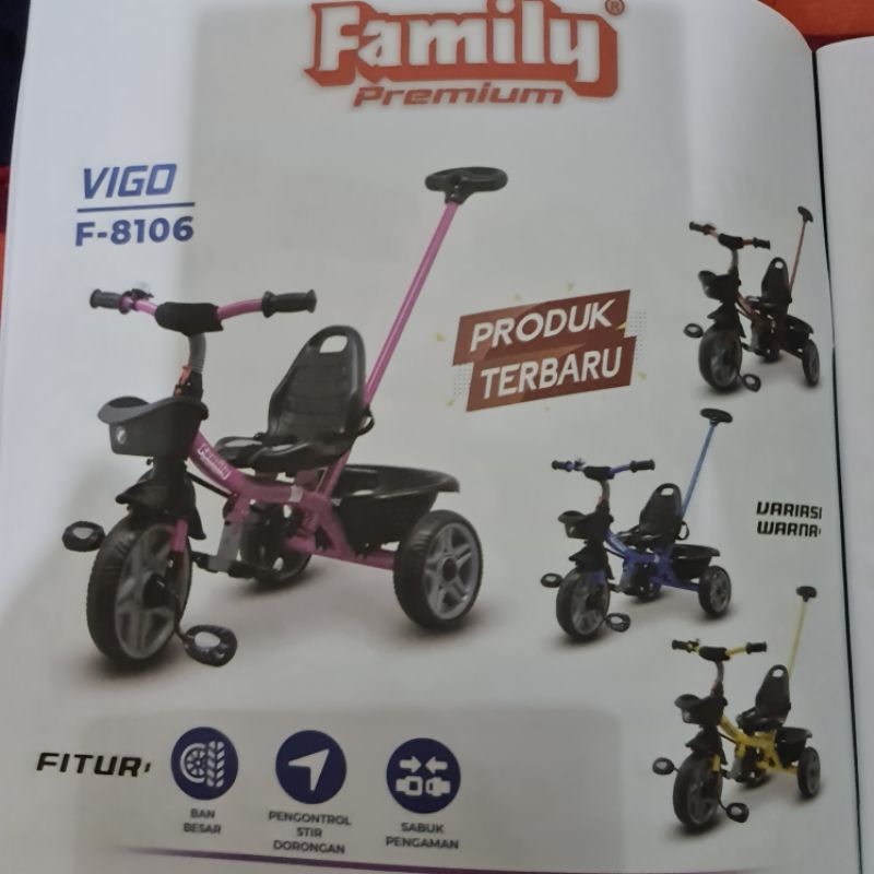 Sepeda R3 Roda 3 Stroller Anak Family Premium Vigo F-8106 F 8106