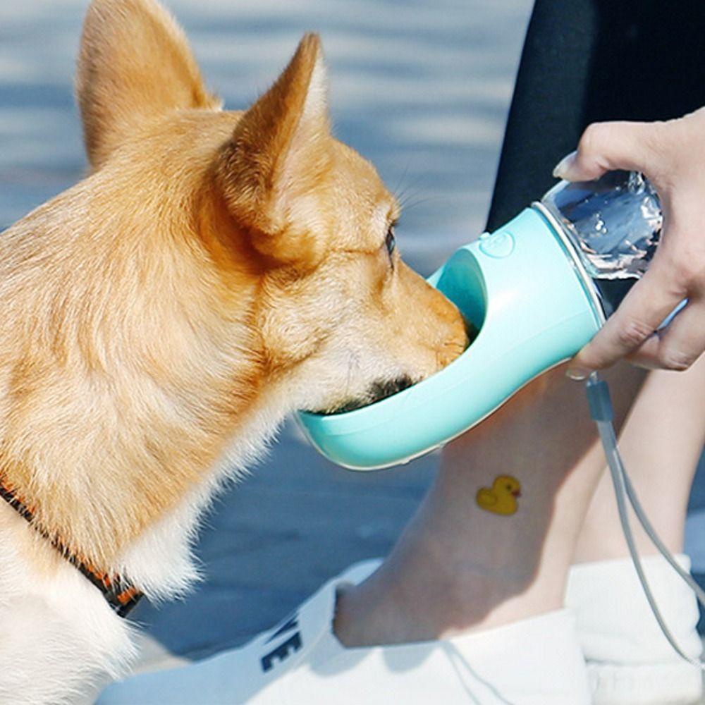 [Elegan] Botol Air Minum Anjing Portable Untuk Berjalan Hiking Dengan Penyimpanan Pets Feeder Bowl