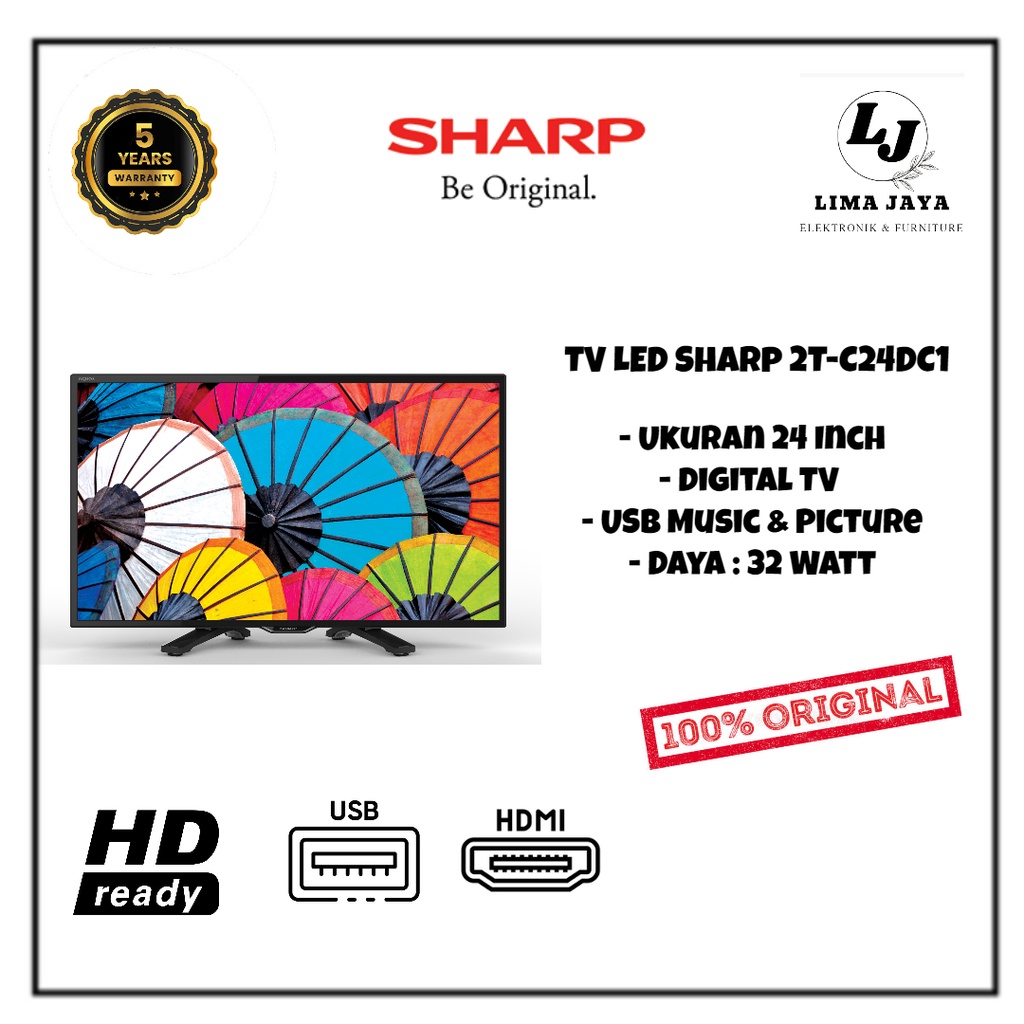 SHARP LED TV 2T-C24DC1 DIGITAL TV LED 24 Inch