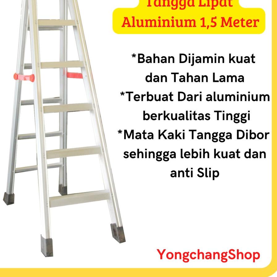 PROMO TANGGA LIPAT ALUMINIUM 1,5M/TANGGA MURAH/TANGGA LIPAT