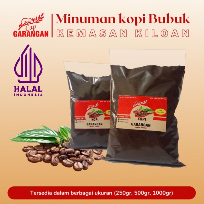 

1 kg Kopi Robusta Bubuk Cap Garangan Halal Kemasan Kiloan Murah