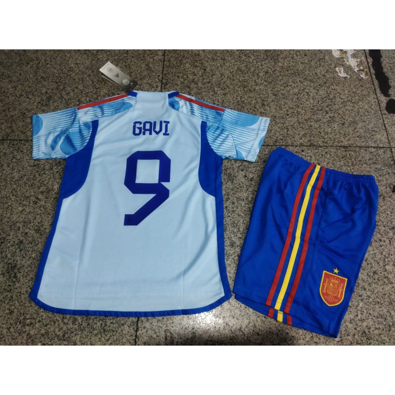 JERSEY BAJU BOLA ANAK SPANYOL AWAY KIDS 2022 GRADE ORI