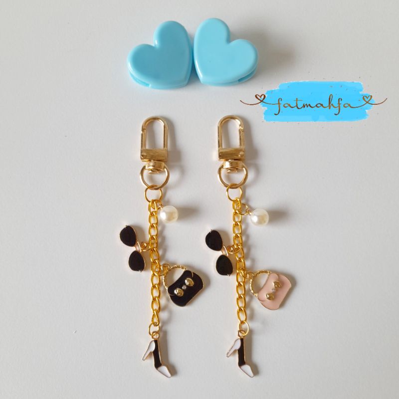 Gantungan Kunci / KeyChain / BagChain Kacamata Tas Sepatu Mutiara