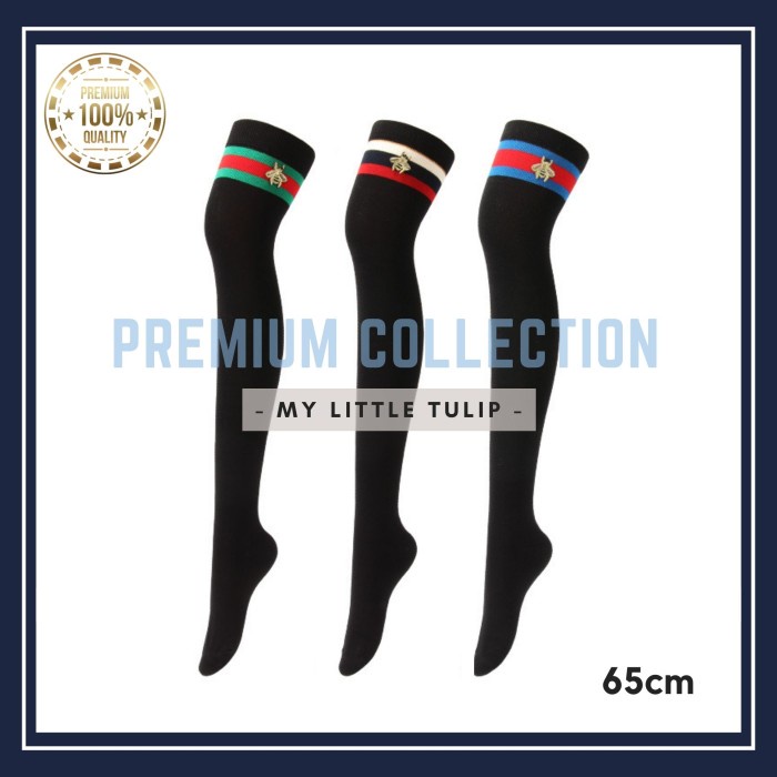 KAOS KAKI WANITA HITAM EXCLUSIVE GUCCI HONEY BEE / KAOSKAKI KATUN WOOL