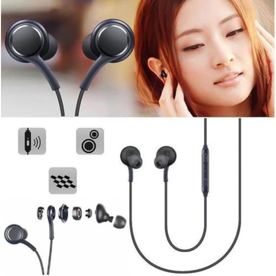 Headset mega bass AKG earphone stereo handsfree handphone android universal kabel jack 3.5mm - realoneacc