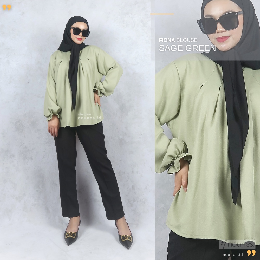 Nounes Fiona Pleated Plain Blouse LD 115