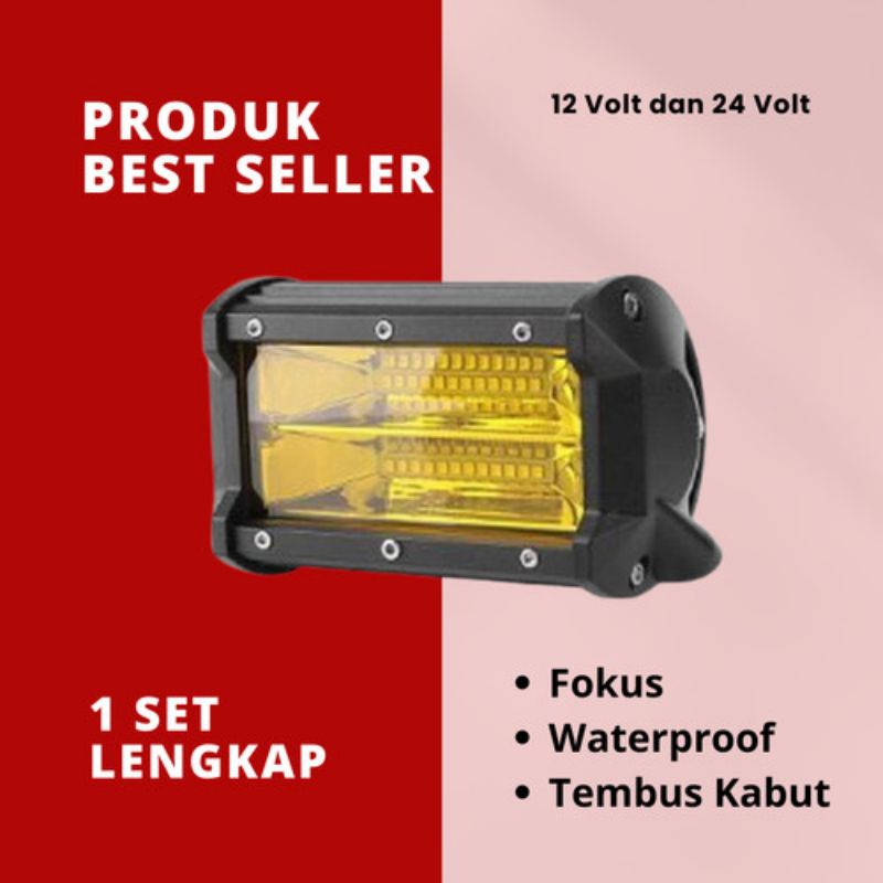 Lampu Sorot Mobil 12-24V 72 Watt Lampu Tembak Led Work Light Bar Cree