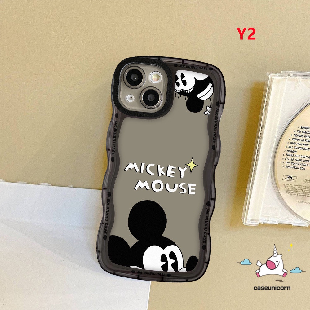 Casing Oppo A17 A95 A57 A15 A17K A16 A54 A78 A96 A5s A12 A55 A76 A16s A3s A5 A9 A74 A77 A7 A16K A1k A77s A53 A52 Reno 8T 7 7Z 8Z 6 Kartun Mickey Mouse Lembut Bergelombang Tepi Couple Case/Sarung Couple/Sarung Couple/Sarung Couple/Sarung Couple