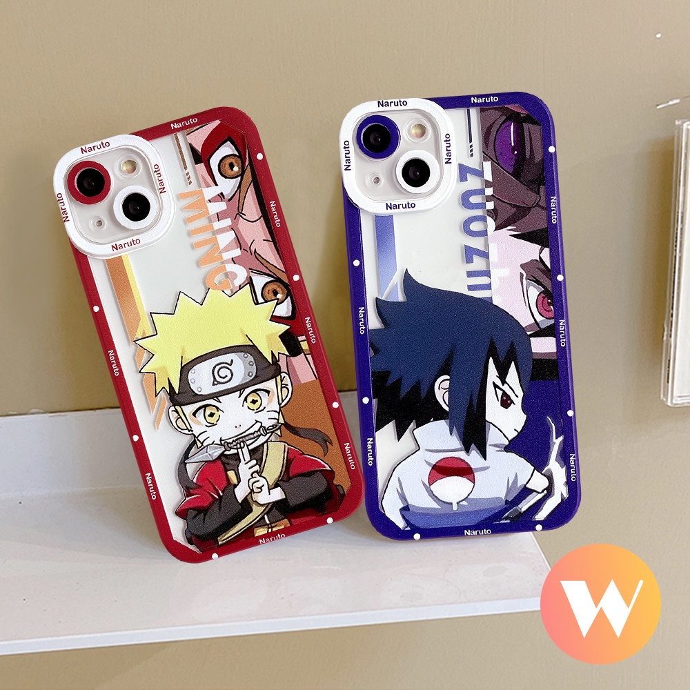 Trendy Anime NARUTO Soft Tpu Case Kompatibel Untuk iPhone 11 Pro Max XR X7 14 8 Plus XS Max 13 12 14 Pro Max 6s 6 Plus SE 2020 Shockproof Kartun Uchiha Sasuke Angel Eyes Cover