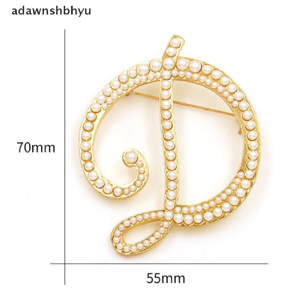 Adawnshbhyu 1pc Bros Elegan Korsase Perhiasan Mutiara Pin Huruf Inggris  Id