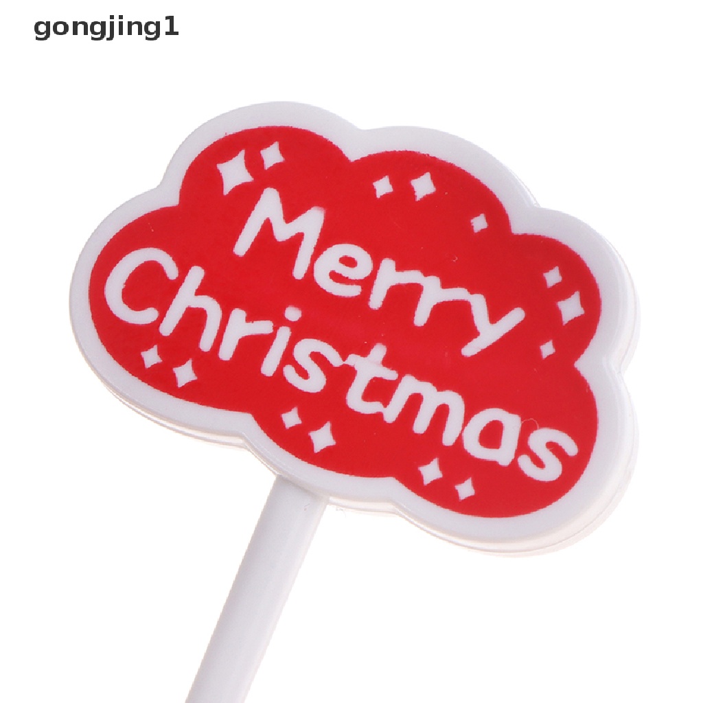 Ggg Merry Christmas Garpu Buah Kid Cake Fruit Tusuk Gigi Bento Lunch Bento Pesta ID