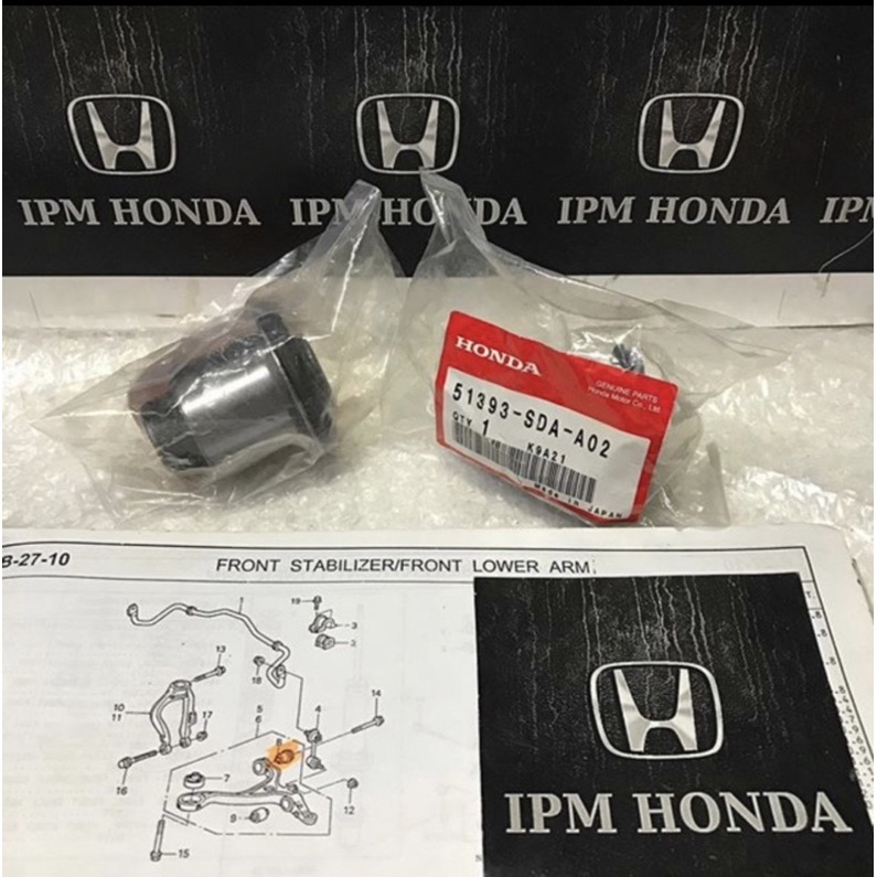 51393 SDA Bos Bushing Bush Lower Arm Sayap Depan Bawah Kecil Honda Odyssey RB1 RB2 RB3 2004-2013 Elysion 2005-2010 Accord CM5 2003-2007 Original / RBI Thailand / No Brand