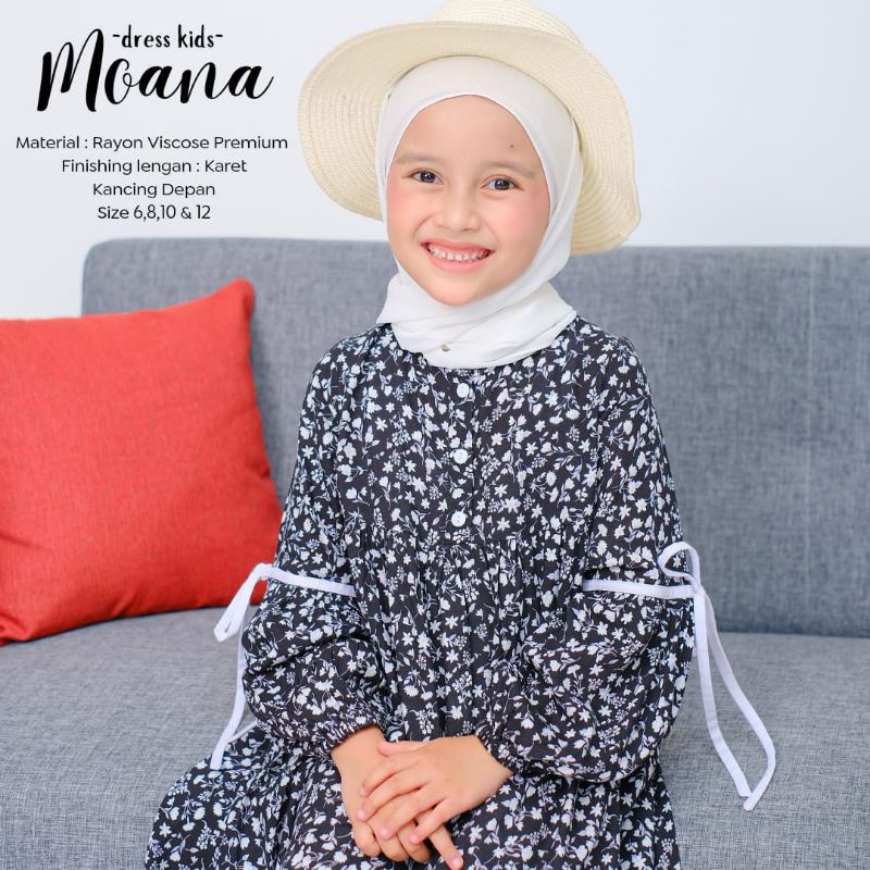 Terlaris - Gamis Anak Motif Bunga Homey Dress Anak Moana Gamis Anak Muslimah Usia 4-12tahun Bahan Rayon Viscose Premium Nyaman Dipakai| Bisa Cod