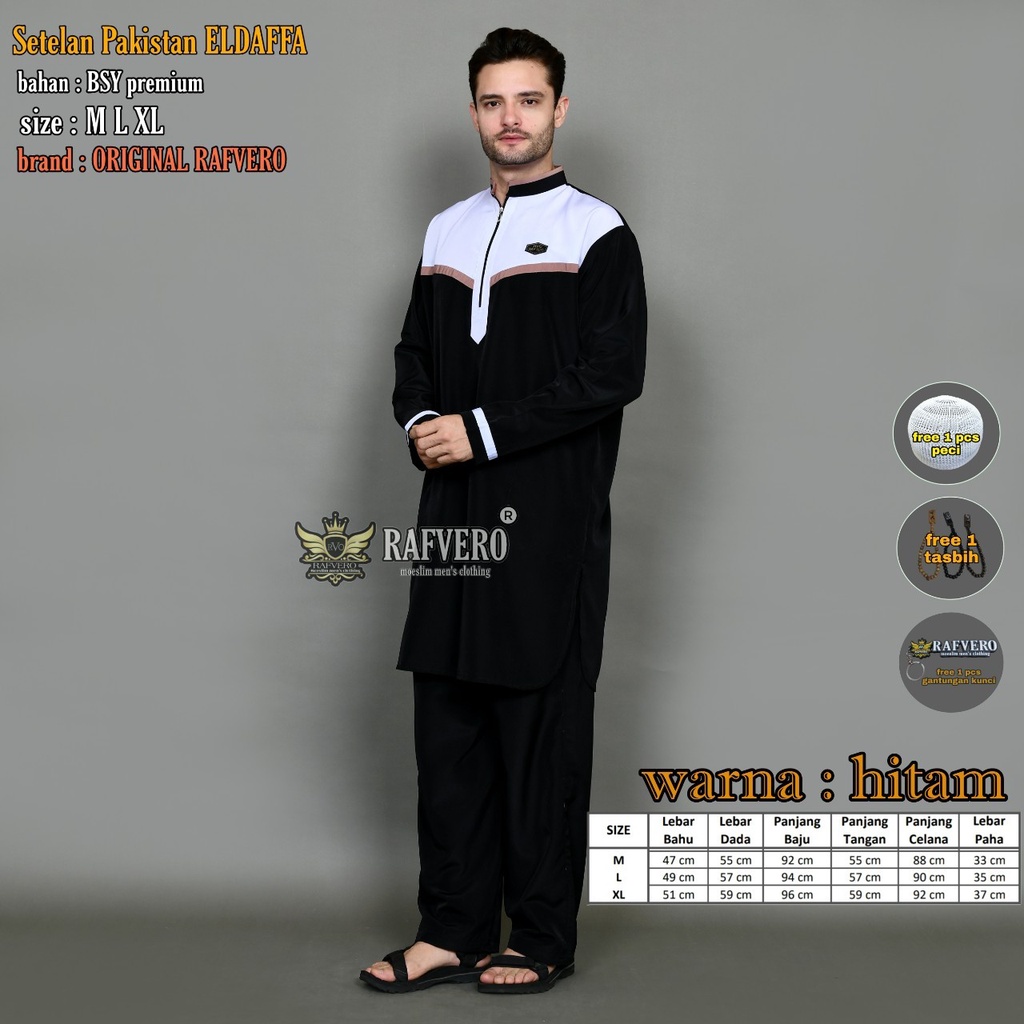 Stelan Pakistan Eldaffa - TERBARU  Setelan Pria Muslim/Termurah Baju Muslim Pria(COD)