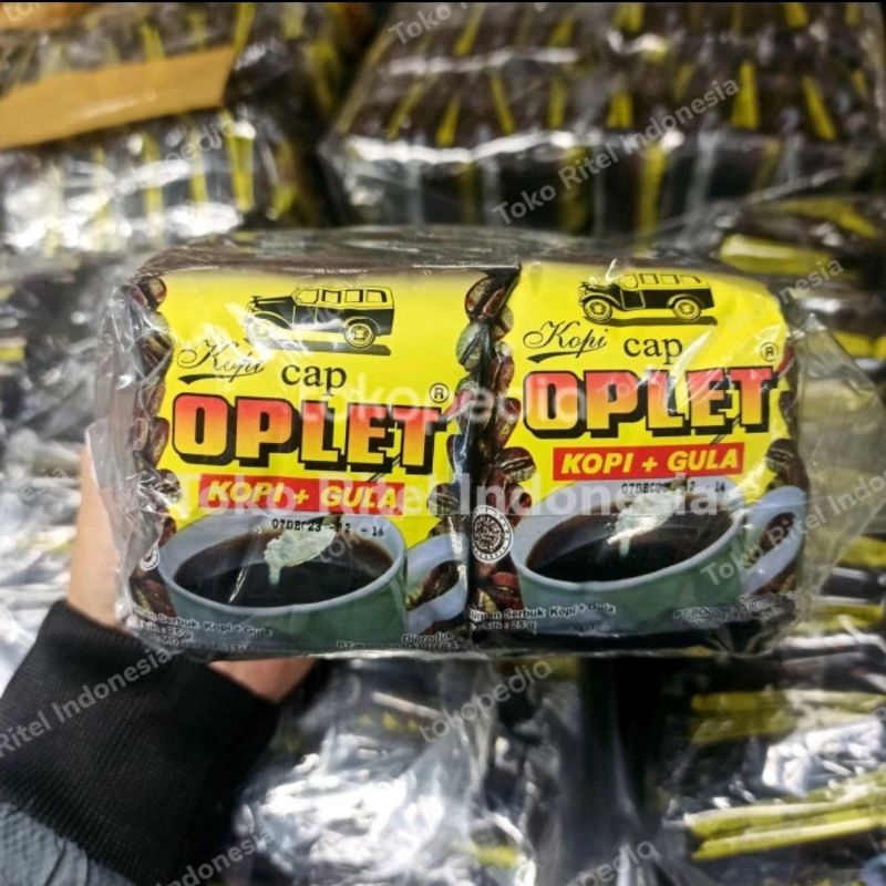 

Kopi Plus Gula Cap Oplet (1pak isi 20 pcs)/Kopi Gula Legendaris Cap Oplet/Kopi Oplet Plus Gula