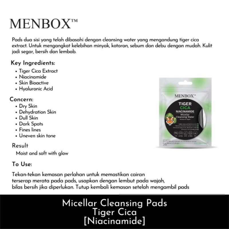 MENBOX MICELLAR CLEANSING WATER 15PADS