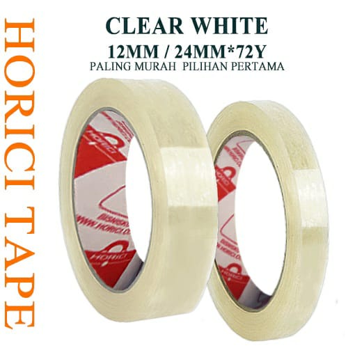 

COD Joy KTB Horici 24mm 12mm Bening Lakban bening ukuran 24 mm 12mm perekat horici isolasi