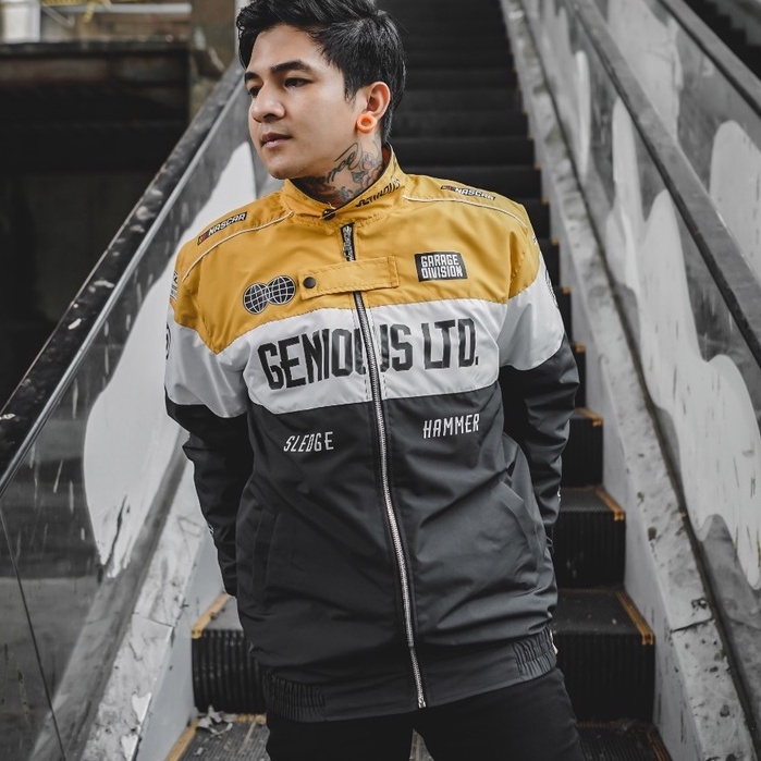 JAKET NASCAR PRIA ORIGINAL GENIUS BLACK GERMANT / JACKET COWOK DISTRO MOTOR