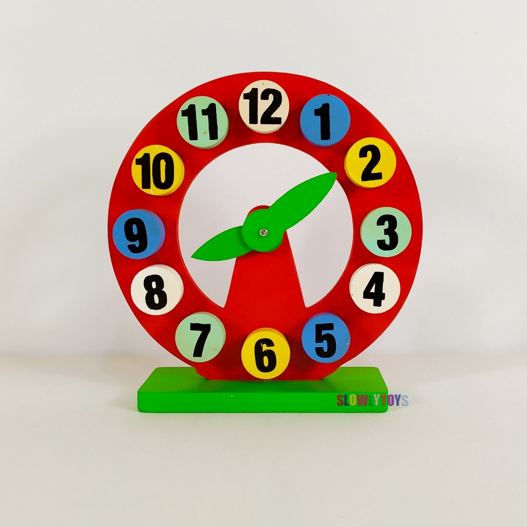 Jam Merah timbul/Mainan Jam Anak/Mainan Edukasi Anak/APE