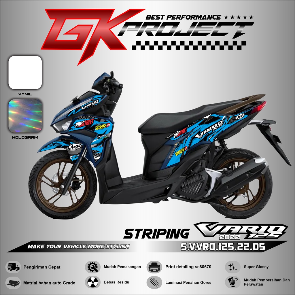 Sticker Striping VARIO 125 2022 - Stiker Motor List Variasi HONDA VARIO 125 NEW 2022 GK 05