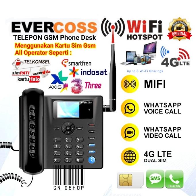 [BISA COD] Telepon GSM Wifi Hotspot Untuk Rumah Kantor - Evercoss DS01 Desk Phone