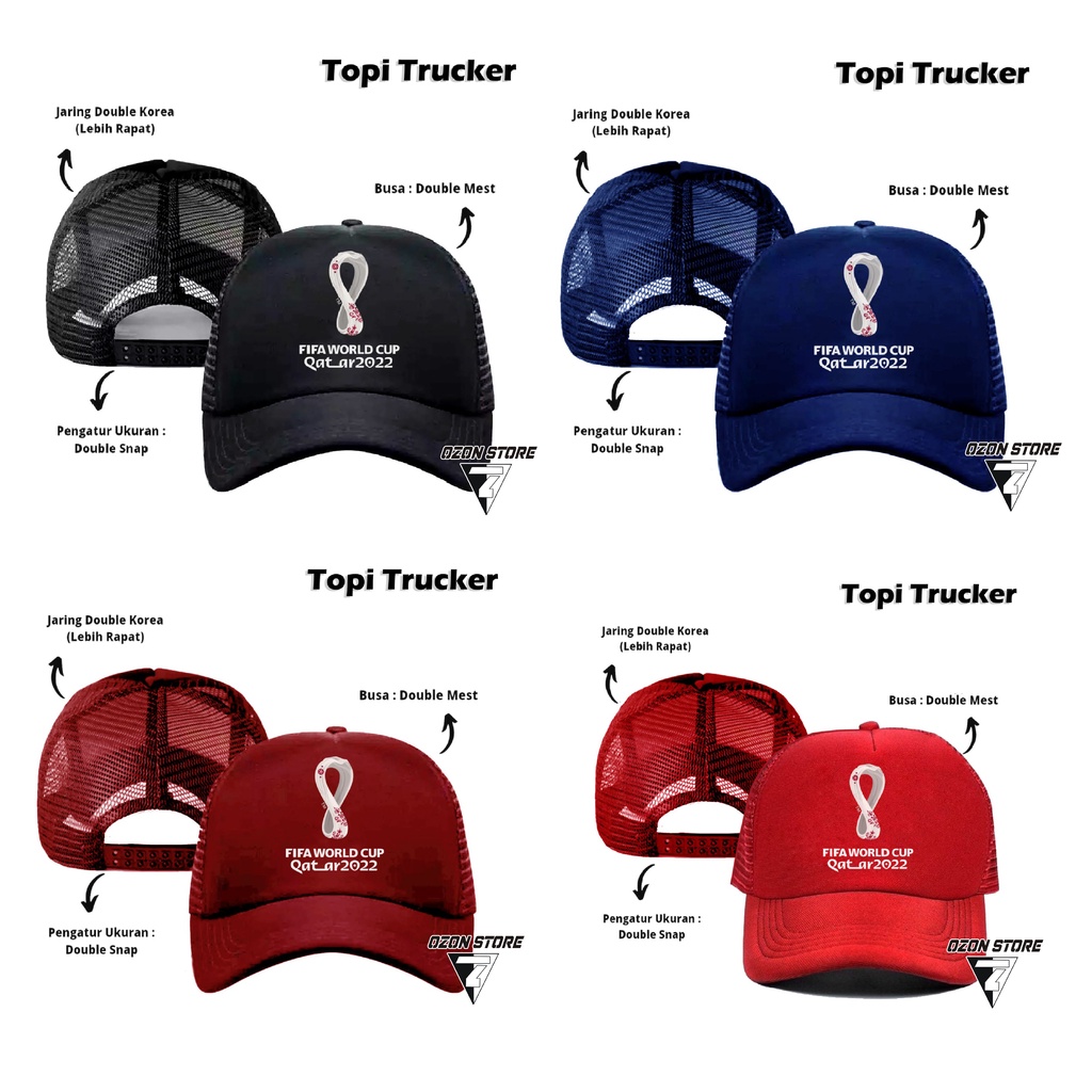 Topi Jaring Topi Trucker Fifa World Cup Qatar 2022 Untuk Pria dan Wanita Piala Dunia