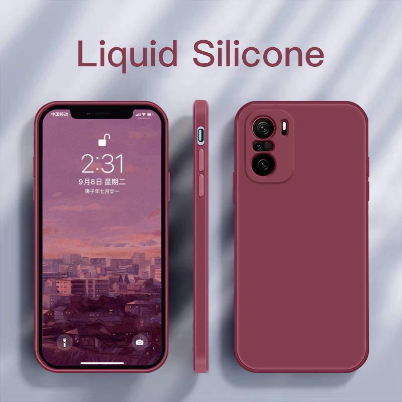 Untuk Redmi Note7 8 9 9s 10 Pro Max Original Liquid Square Silicone Case Lembut Tipis Cover funda