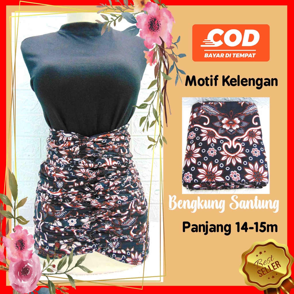 Bengkung Santung Belly Binding Motif Polos Mekar