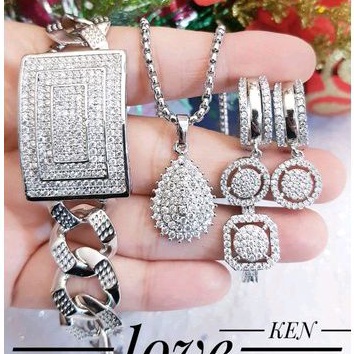 Set Perhiasan Xuping Wanita Terbaru Lengkap Import Warna Silver 128a