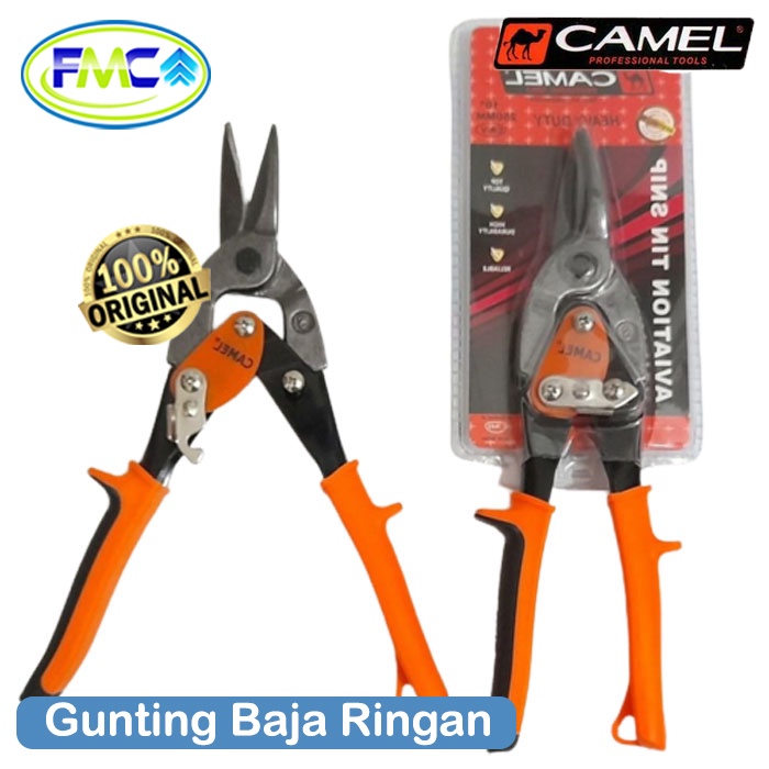 Gunting Holo Baja Ringan Camel Original Heavy Duty Gunting Baja Ringan 10 Inch Pemotong Pelat Baja Ranting Dahan Pohon Gunting Bajaringan Lurus Gunting Seng