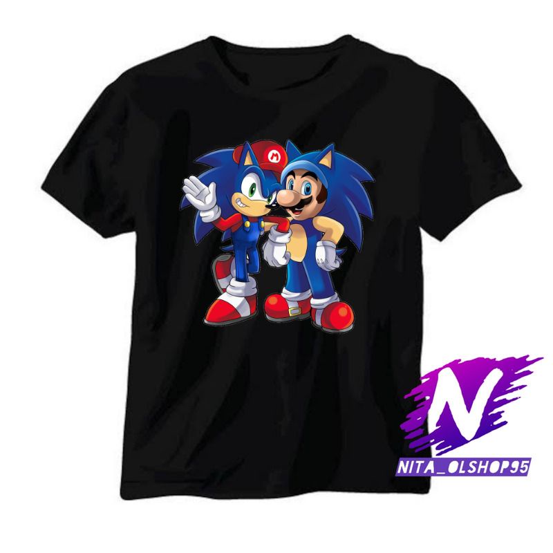 BAJU ANAK KAOS ANAK SONIC DAN SUPER MARIO GAME