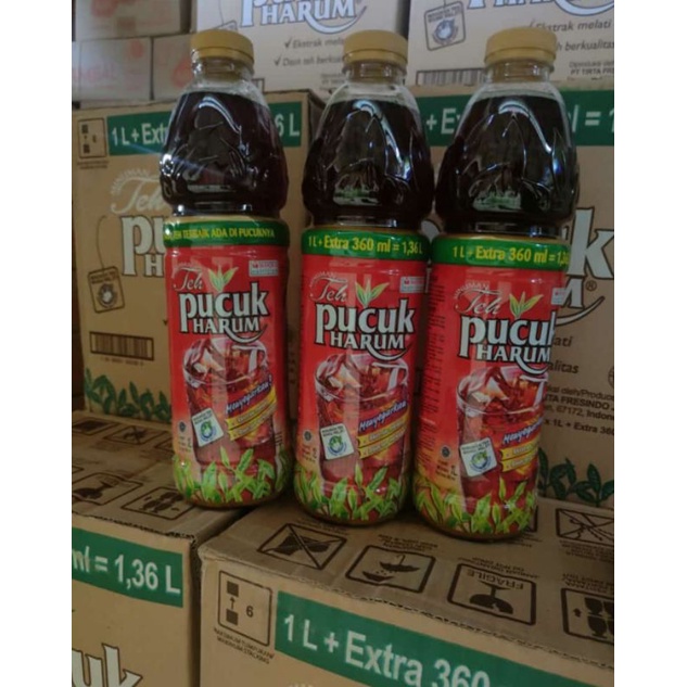 

Teh Pucuk Harum Ukuran 1Liter + 360mL 1Dus isi 6pcs