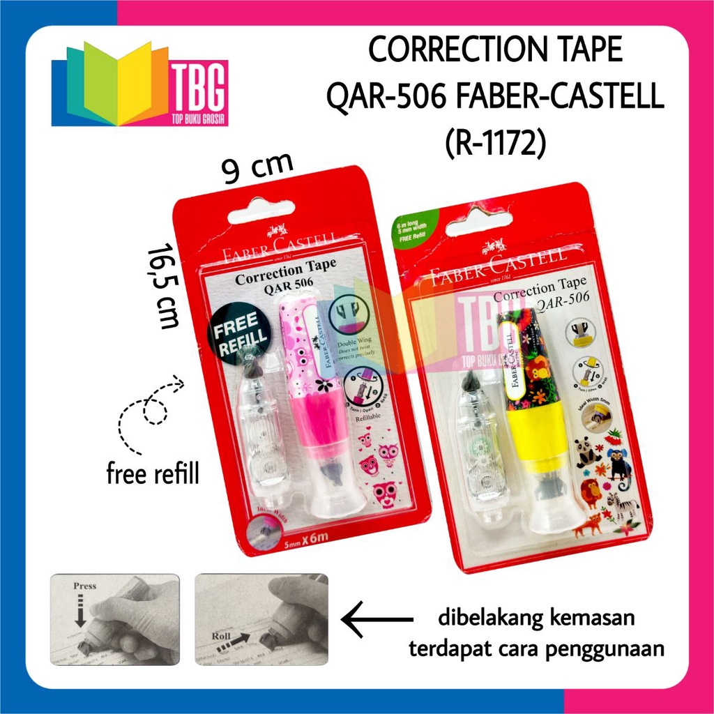 1 PCS CORRECTION TAPE QAR506 FABER CASTELL / CORRECTION KERTAS / TIP-EX KERTAS / TIP-X KERTAS (R-117