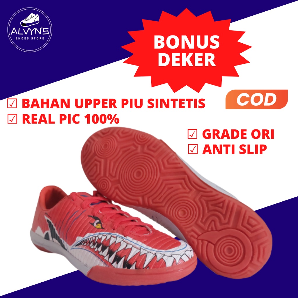 Sepatu Futsal Ortuseight Hiu in Merah Premium - AZH