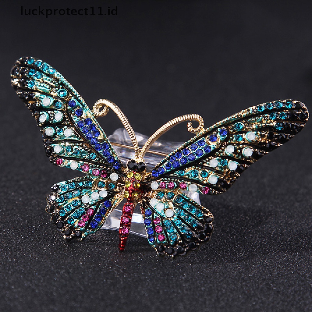 /Fashion Hot// Fashion// Kupu-Kupu Hewan Kristal Berlian Imitasi Bros Pin Wanita Perhiasan Hadiah Buket Pin.