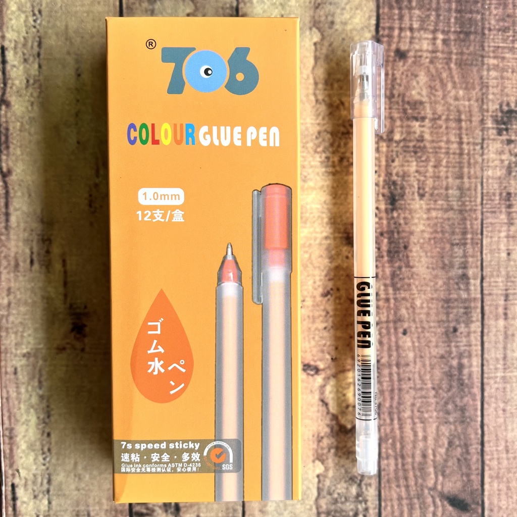 1 Pcs Colour Glue Pen 3706 - Glue Pen 1.0mm - Colour Glue Pen - Pen Sekaligus Lem