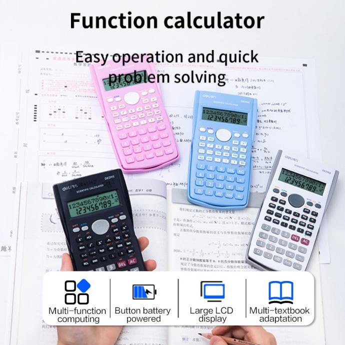

Deli ED82MS Scientific Calculator 240F 10 2 Digits