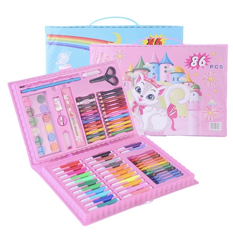 

[READY] Pensil Crayon Warna Cat Air Stationary Set isi 86 pcs