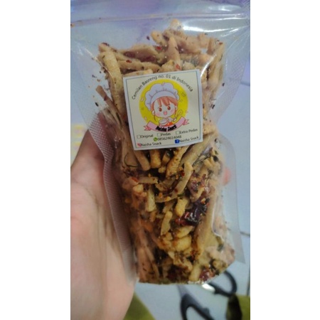 

Basreng Daun Jeruk Pedas//uk 1kg cocok untuk cemilan-teman makan