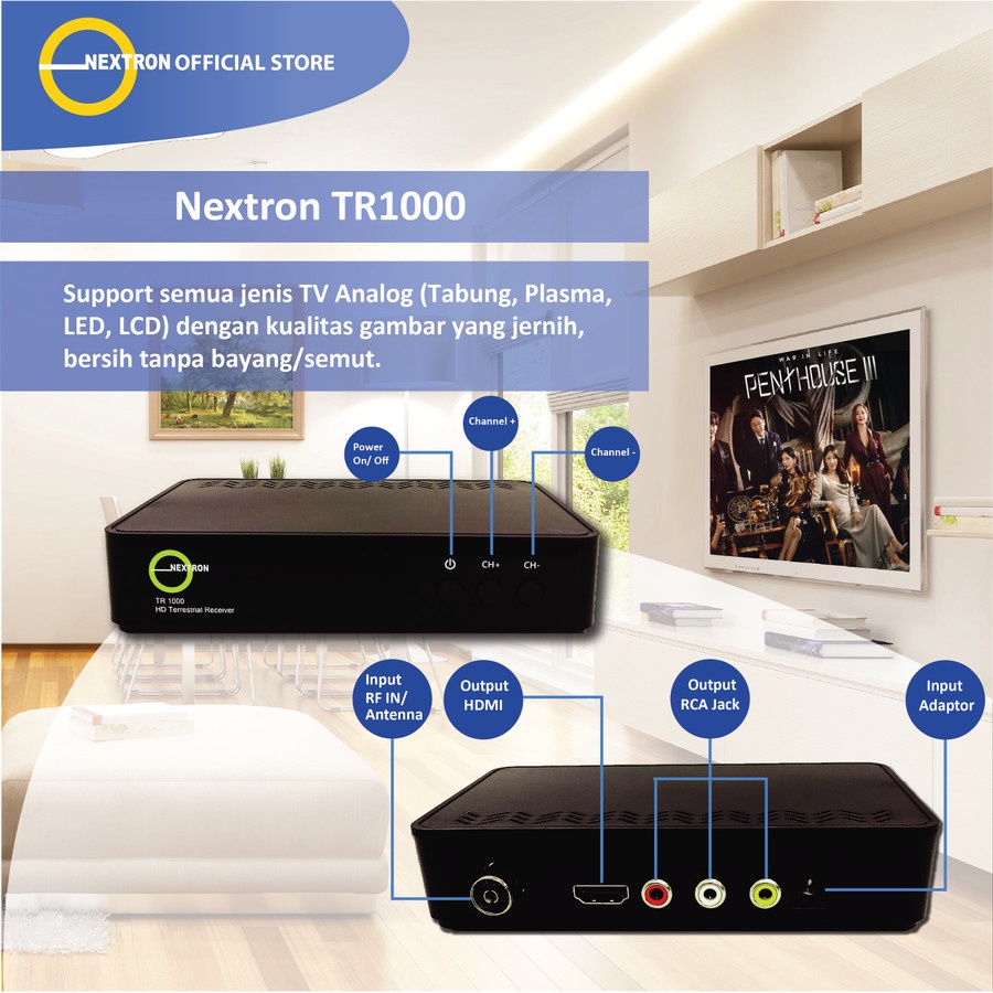 STB SET TOP BOX TV DIGITAL DVB T2 NEXTRON TR1000