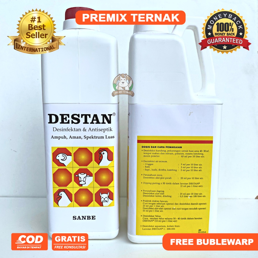 DESTAN 1 liter anti septik dan disinfektan untuk peternakan - Mirip Cetadest Bkc - Premix Ternak