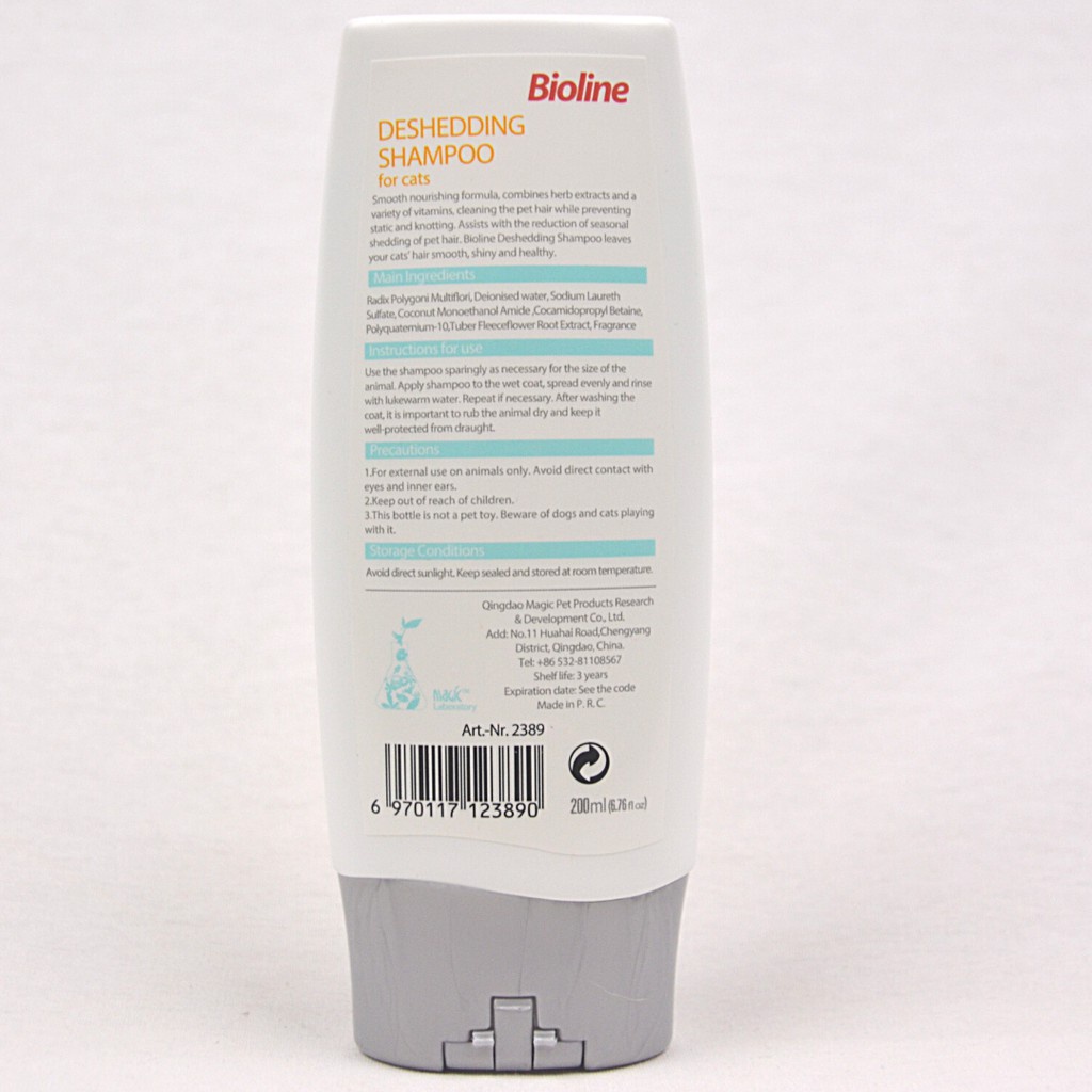 BIOLINE Cat Deshedding Shampoo 200ml / Shampoo Kucing Bulu Rontok